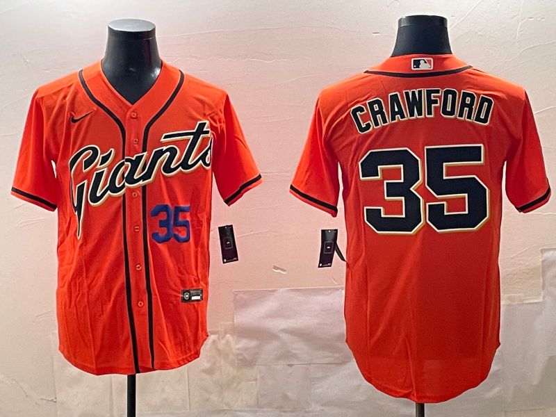 Men San Francisco Giants #35 Crawford Orange Game 2025 Nike MLB Jersey style 3->san francisco giants->MLB Jersey